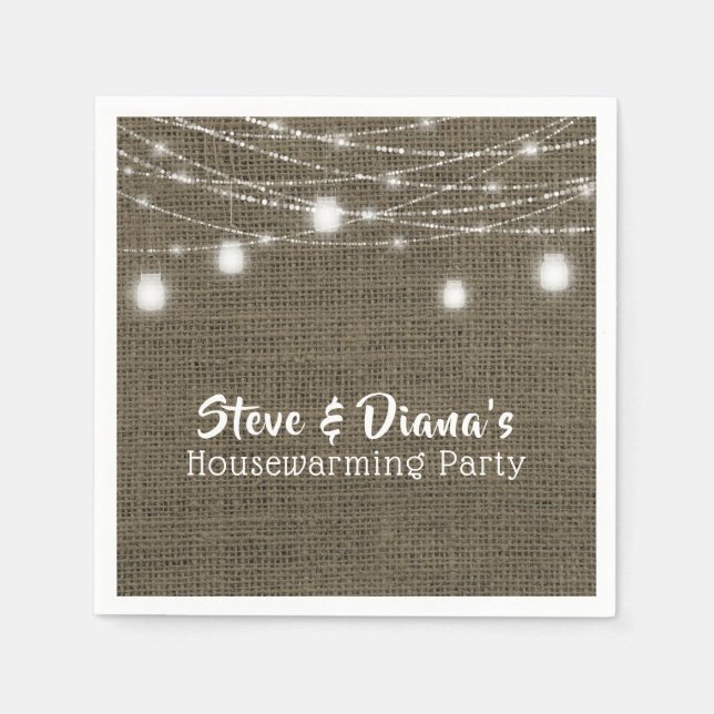 Personalized New Home Rustic Housewarming Party Napkin (Front)