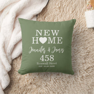 Personalized New Home Typography Couples Name Throw Pillow