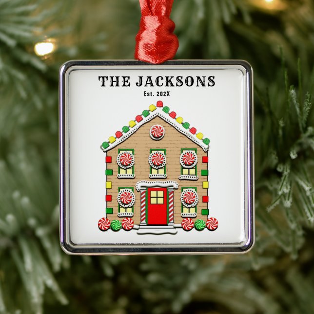 Personalized New House Metal Ornament (Tree)
