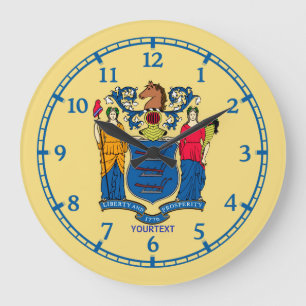 Personalized New Jersey State Flag Design on a Large Clock