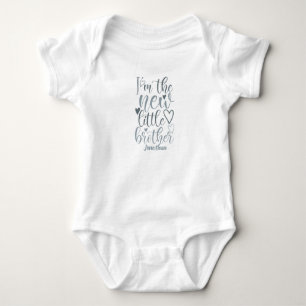 Personalized New Little Brother White Baby Bodysuit