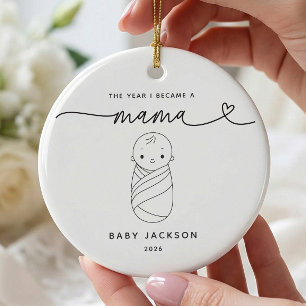 Personalized New Mama Baby Boy Ornament