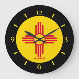 Personalized New Mexico State Flag Design on a Large Clock