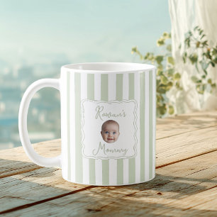 Personalized New Mom Baby Name Face Photo Coffee Mug