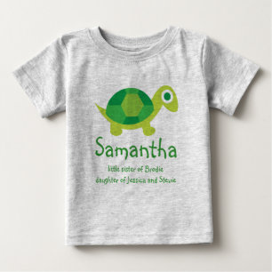 Personalized 'New Sibling' Turtle Infant Shirt