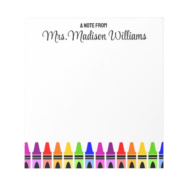 Personalized New Teacher Gift Back to School Grade Notepad (Front)