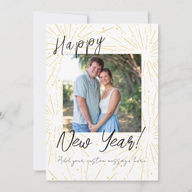 Personalized New Year Greeting Card - Fireworks  (Front)