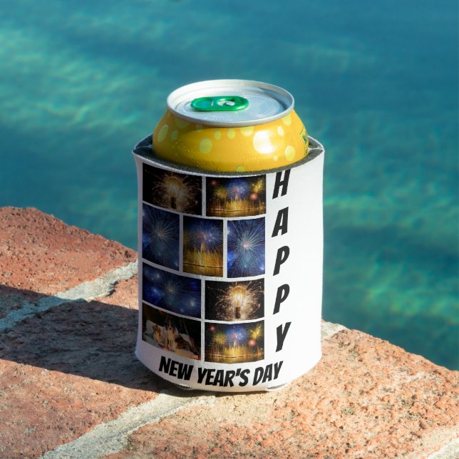 Personalized New Year's Day 9  Photo Collage  Can Cooler (In Situ Pool)