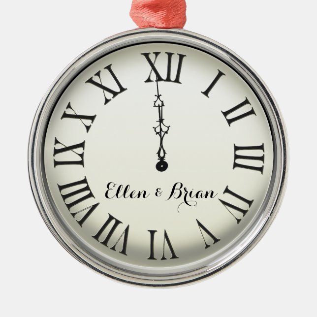 Personalized New Year's Eve Metal Ornament (Front)