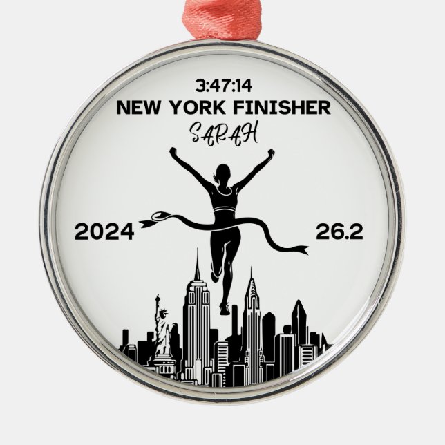 Personalized New York 2024 Marathon Ornament  (Front)