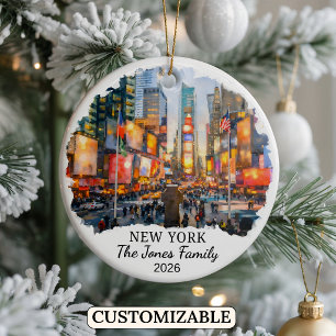 Personalized New York City, Custom New York Ceramic Ornament