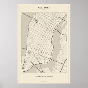Personalized New York City Street Map Poster