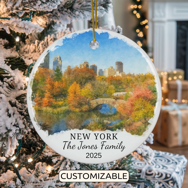 Personalized New York Ornament, Central Park Ceramic Ornament (Creator Uploaded)