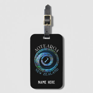 PERSONALIZED NEW ZEALAND KORU PAUA LUGGAGE TAG