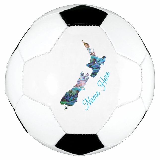 PERSONALIZED NEW ZEALAND MAP PAUA SOCCER BALL (Front)