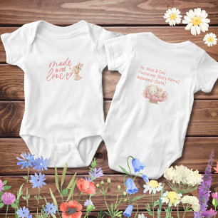Personalized Newborn Baby Girl Bodysuit Cute Bunny