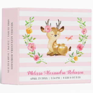 Personalized Newborn Baby Girl Gift Deer Album Binder