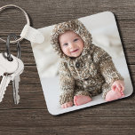 Personalized Newborn Baby Keepsake Photo Keychain<br><div class="desc">Create your own personalized keepsake with this custom photo keychain, perfect for celebrating any special moment or memory. Whether it's a new baby photo, family, friends, pets, or a memorable occasion, you can make it yourself by adding your favourite photos to one or both sides. This versatile keychain is a...</div>