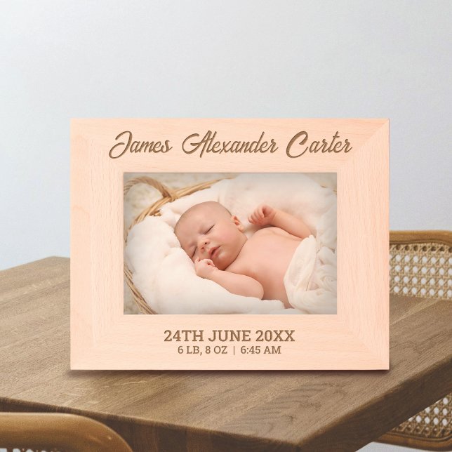 Personalized Newborn Baby Name with Birth Details Etched Frames (Creator Uploaded)