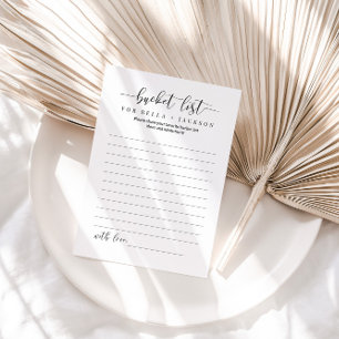 Personalized Newlywed Bucket List Card