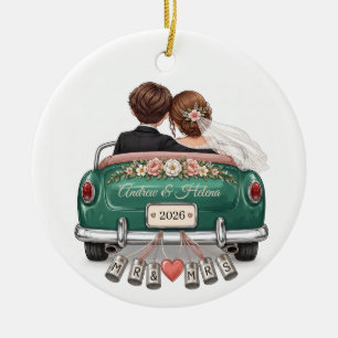 Personalized Newlywed Car Christmas Ornament