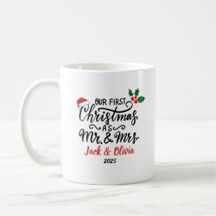 Personalized Newlywed Holiday Gift Coffee Mug