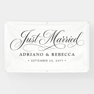 Personalized Newlywed Just Married Car Banner