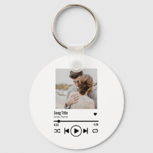 Personalized Newlywed Photo Song Playlist Keychain