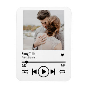 Personalized Newlywed Photo Song Playlist Magnet