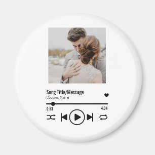 Personalized Newlywed Photo Song Playlist Magnet