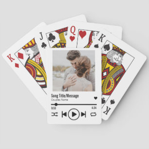 Personalized Newlywed Photo Song Playlist Playing Cards