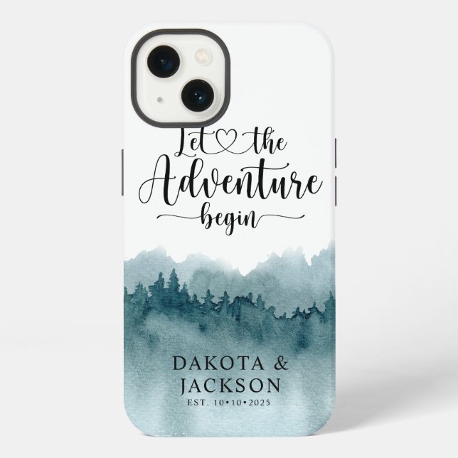 Personalized Newlyweds Forest Adventure  iPhone Case (Back)