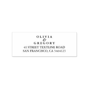 Personalized Newlyweds Names and Home Address Rubber Stamp