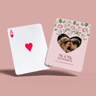 Personalized newlyweds photo wedding favour playing cards