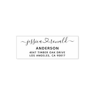 Personalized Newlyweds Pre Inked Address Stamp