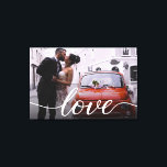 Personalized Newlyweds Wedding Photo Love script Canvas Print<br><div class="desc">Customize this stretched canvas with your favourite wedding photo. Personalize with your names and special date. An elegant,  script and trendy font used for the word "Love". A perfect gift for newlyweds. Horizontal format.</div>