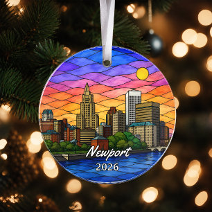 Personalized Newport Acrylic Ornament, Custom Rhod Ornament
