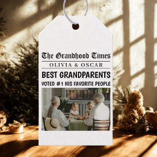 Personalized Newspaper   Best Grandparent Gift Tags