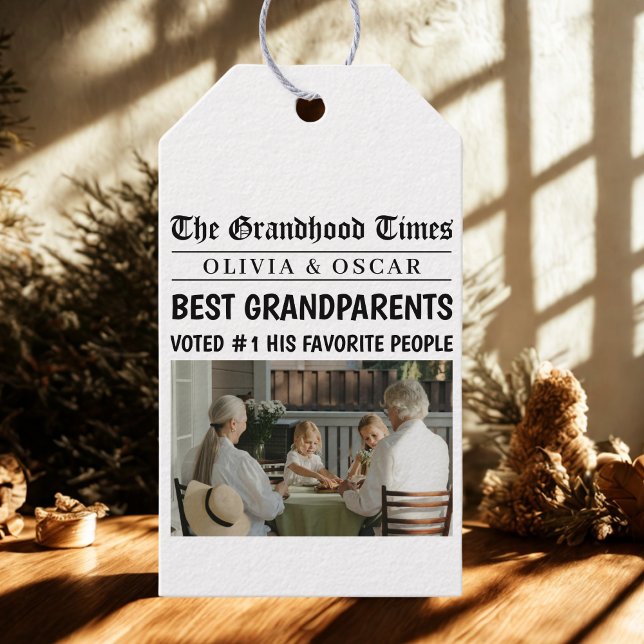 Personalized Newspaper | Best Grandparent Gift Tags (Creator Uploaded)