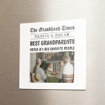 Personalized Newspaper  | Best Grandparents Gift Magnet<br><div class="desc">Make their coffee break extra special with this personalized "Grandhood Times" espresso cup! Featuring a custom photo and funny faux newspaper headline naming them the “Best Grandparents, ” this charming little mug is full of heart. Perfect for espresso-loving grandparents, this makes a sweet and thoughtful gift for birthdays, holidays, or...</div>