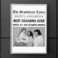 Personalized Newspaper Poster | Best Grandma Ever 