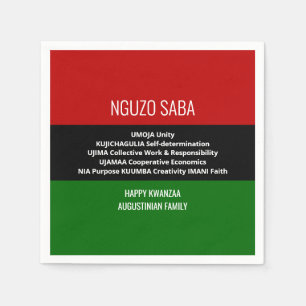 Personalized NGUZO SABA Happy Kwanzaa Napkin