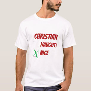 Personalized Nice or Nice Christmas Novelty T-Shirt