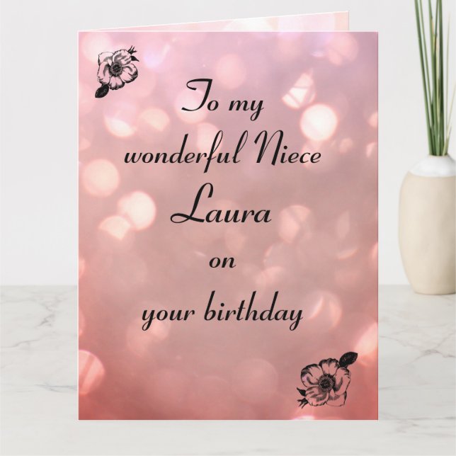 Personalized Niece Birthday Card (Front)