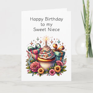 Personalized Niece's Birthday and Colouring Page Card