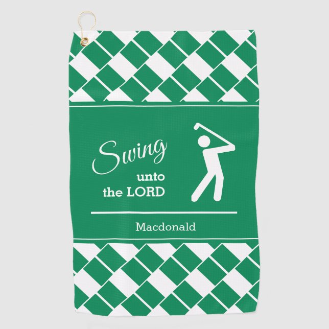 Personalized NIGERIA FLAG Swing Unto The Lord Golf Towel (Front)