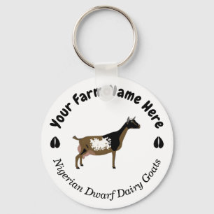 Personalized Nigerian Dwarf Dairy Goat Keychain