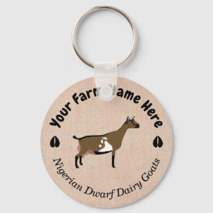 Personalized Nigerian Dwarf Dairy Goat Keychain