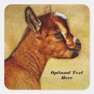 Personalized Nigerian Dwarf Dairy Goat Kid Square Sticker