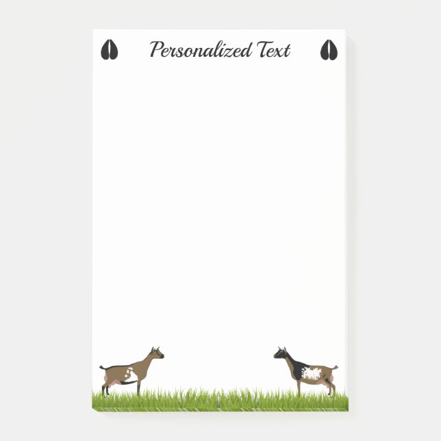 Personalized Nigerian Dwarf Dairy Goat Post-it Notes (Front)
